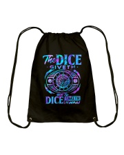 The dice giveth Drawstring Bag tile