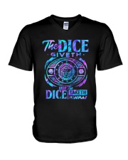 The dice giveth V-Neck T-Shirt tile