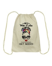 I am who I am Drawstring Bag tile