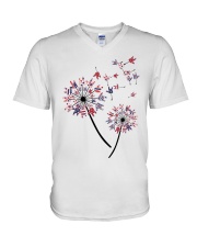 ASL Independence days V-Neck T-Shirt tile