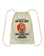 Never underestimate an old lady JANUARY Drawstring Bag tile