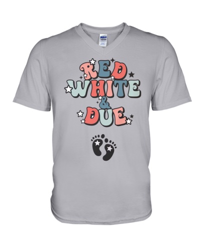 Red White & Due V-Neck T-Shirt