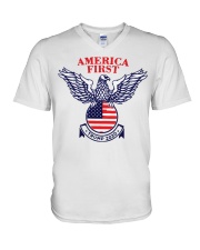 America First Trump 2020 V-Neck T-Shirt thumbnail