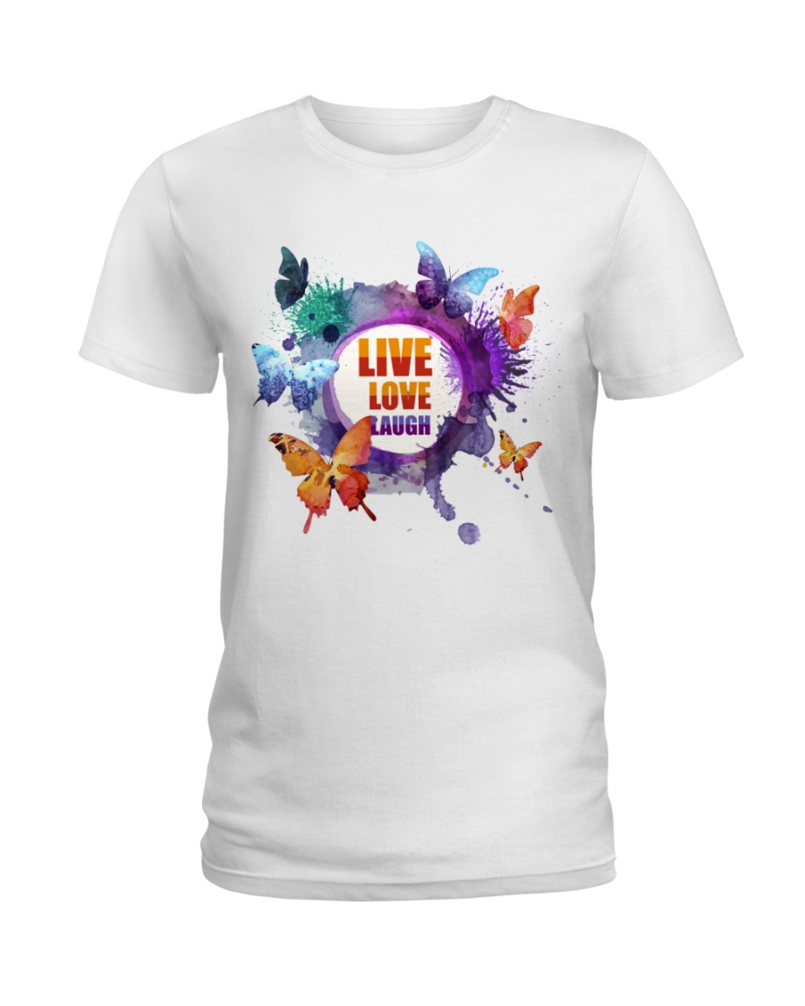 Live Love Laugh Butterfly Ladies T-Shirt