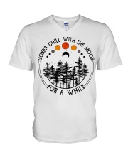 Gonna Chill with the Moon V-Neck T-Shirt tile