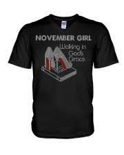 November Gift for Birthday Girl V-Neck T-Shirt thumbnail