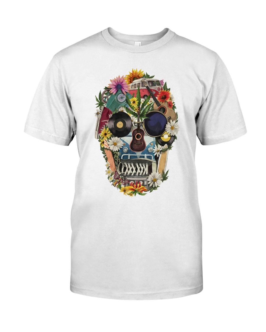 Hippie Skull Flower Classic T-Shirt