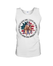 Good Girl Sunflower American Flag Unisex Tank tile