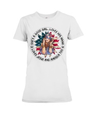 Good Girl Sunflower American Flag Premium Fit Ladies Tee tile