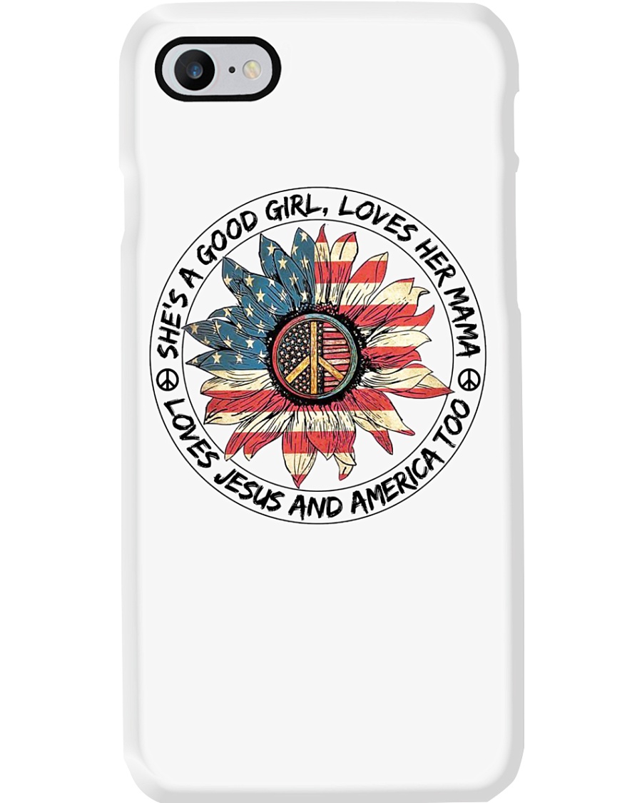 Good Girl Sunflower American Flag Phone Case