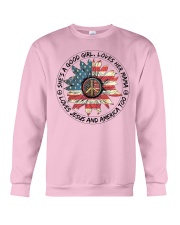 Good Girl hippie American Flag Crewneck Sweatshirt tile