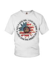 Good Girl hippie American Flag Youth T-Shirt tile