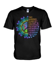 Hippie Strong Woman V-Neck T-Shirt tile