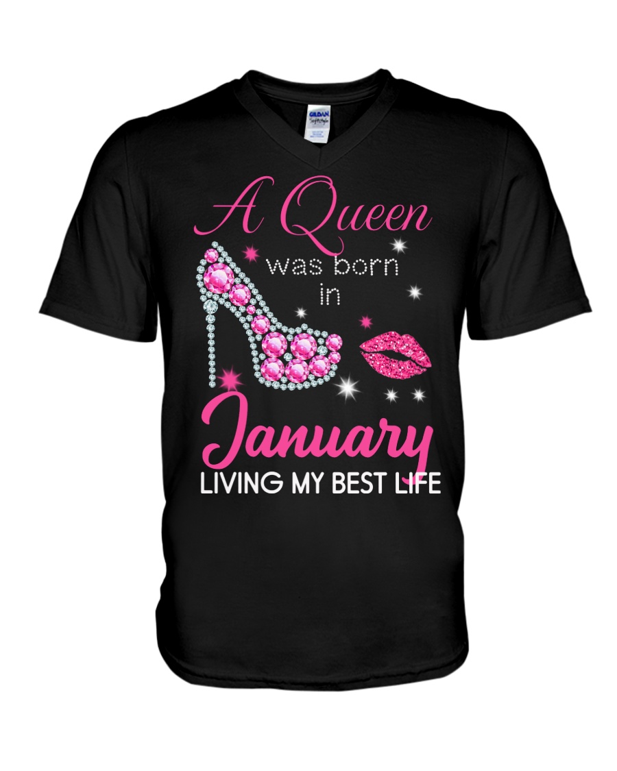 January Gift for Birthday Girl V-Neck T-Shirt