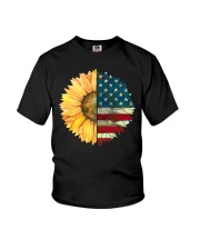 Sunflower American Flag Youth T-Shirt thumbnail