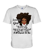 January Gift for Birthday Girl V-Neck T-Shirt tile