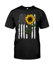 Sunflower American Flag Classic T-Shirt tile