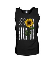 Sunflower American Flag Unisex Tank tile