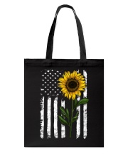 Sunflower American Flag Tote Bag front