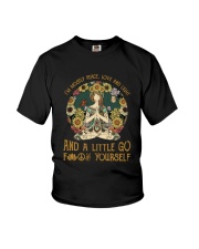 Hippie girl yoga Youth T-Shirt tile
