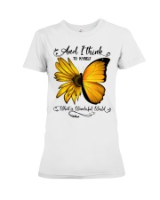 Sunflower Butterfly Premium Fit Ladies Tee tile