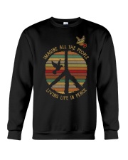 Hippe girl Living life in Peace Crewneck Sweatshirt thumbnail