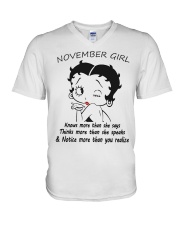 November Gift for Birthday Girl V-Neck T-Shirt tile