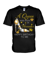 November Gift for Birthday Girl V-Neck T-Shirt tile