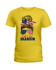 Messy Bun Let’s Go Brandon Ladies T-Shirt front