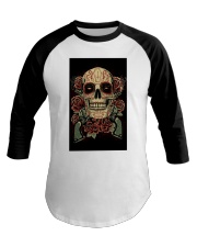 Sugar skull with guns Baseball Tee tile
