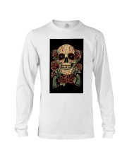 Sugar skull with guns Long Sleeve Tee tile