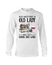 An old lady who loves books and wine Long Sleeve Tee tile
