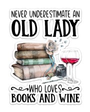 An old lady who loves books and wine Sticker tile