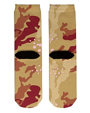 Brown Camo Face Mask Case Sneakers Crew Length Socks back