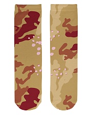 Brown Camo Face Mask Case Sneakers Crew Length Socks front