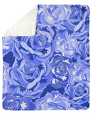 Beautiful blue roses Sherpa Fleece Blanket - 50" x 60" thumbnail