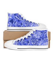 Beautiful blue roses Women's High Top White Shoes thumbnail
