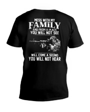 Mess With My Family V-Neck T-Shirt tile