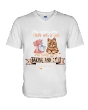 Baking And Cats V-Neck T-Shirt tile