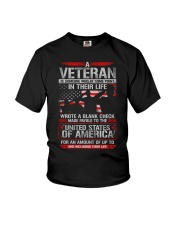 Veteran Wrote A Blank Check Youth T-Shirt tile