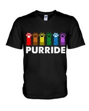 Purride Rainbow Paw LGBT V-Neck T-Shirt tile