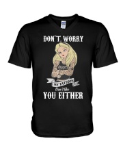 My Tattoos Don't Like You Either 2 V-Neck T-Shirt tile