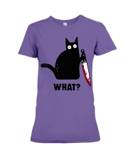 Murderous Cat With Knife Premium Fit Ladies Tee tile