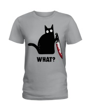 Murderous Cat With Knife Ladies T-Shirt tile