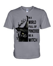 Cat Witch V-Neck T-Shirt tile