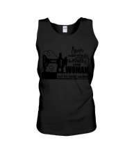 Woman Sewing Unisex Tank tile