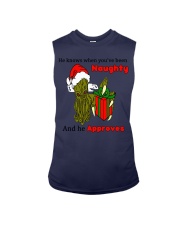 HE KNOWS WHEN YOU'RE BEEN NAUGHTY AND HE APPROVES Sleeveless Tee tile