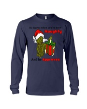 HE KNOWS WHEN YOU'RE BEEN NAUGHTY AND HE APPROVES Long Sleeve Tee tile