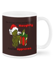 HE KNOWS WHEN YOU'RE BEEN NAUGHTY AND HE APPROVES Mugs tile