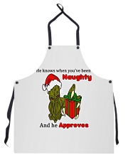 HE KNOWS WHEN YOU'RE BEEN NAUGHTY AND HE APPROVES Apron tile
